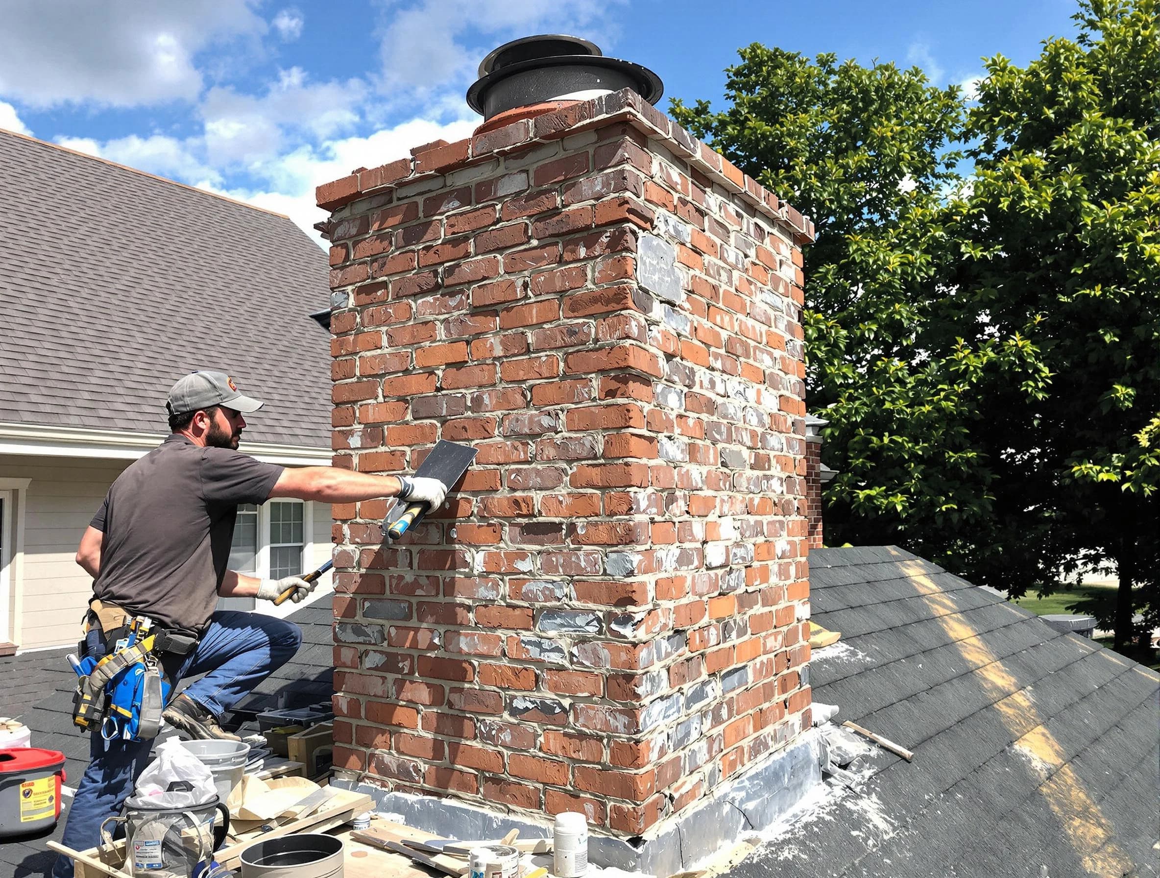 Completed chimney rebuild by Woodbridge Chimney Sweep in Woodbridge, NJ