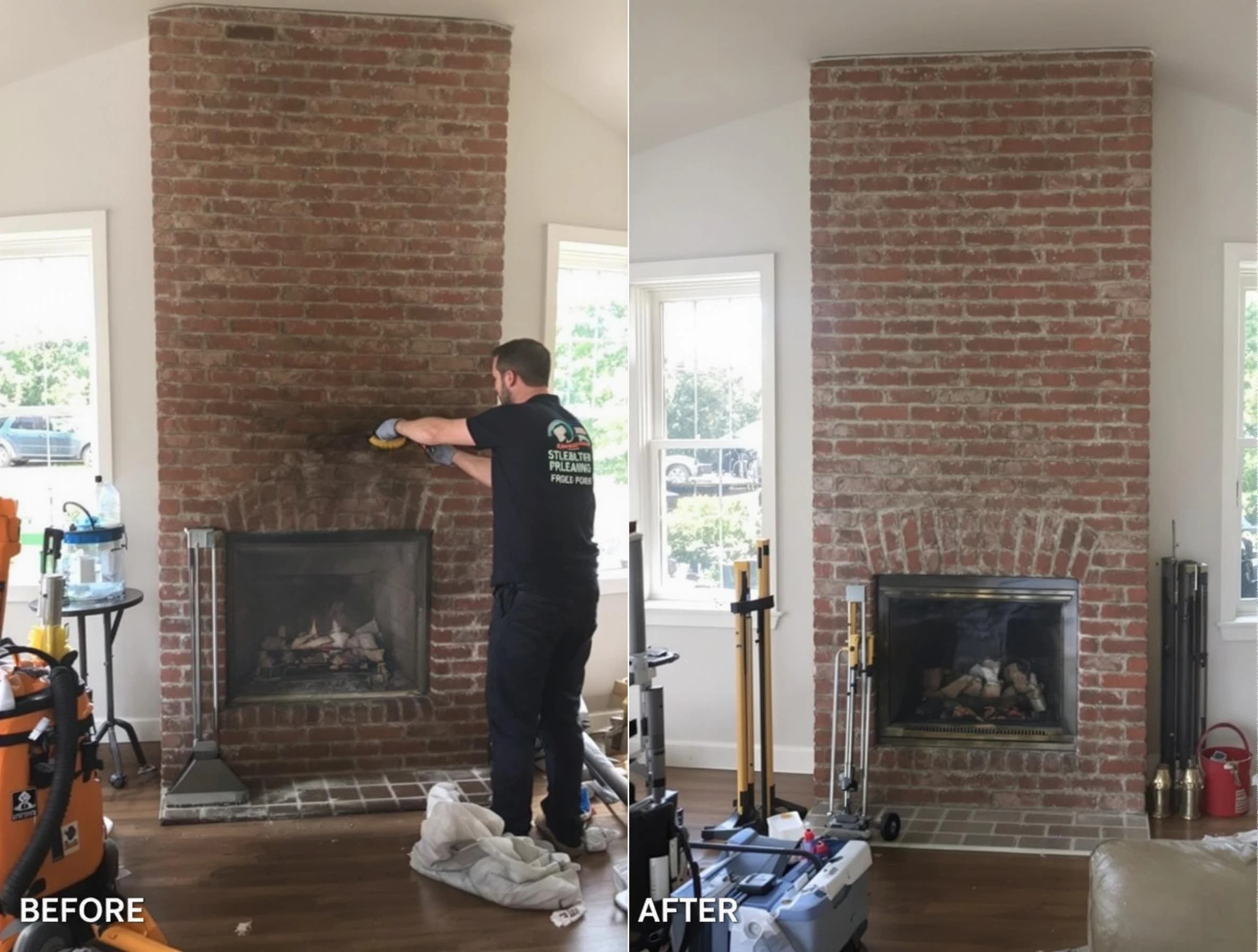 Finished chimney sweeping service by Woodbridge Chimney Sweep in Woodbridge, NJ