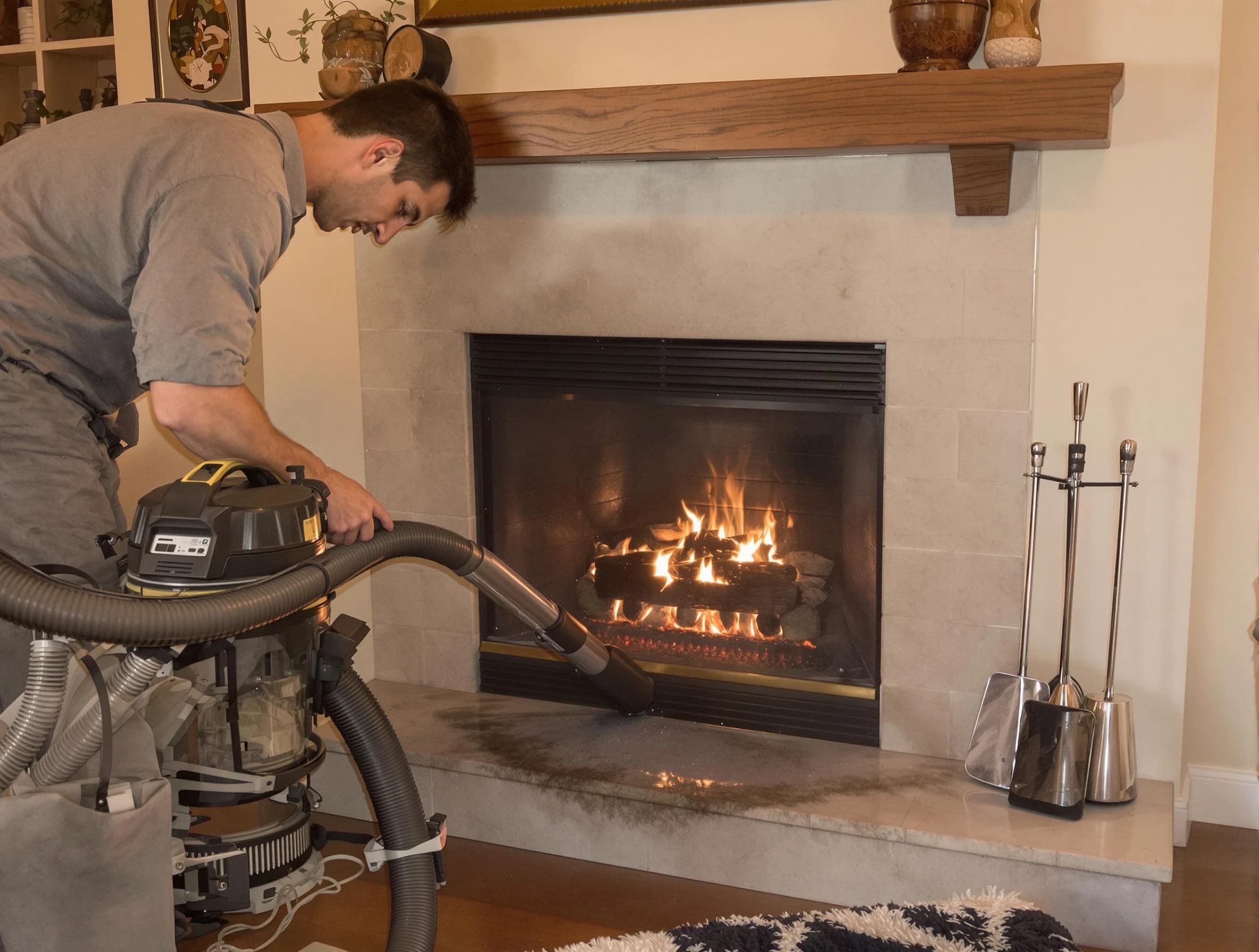 Routine fireplace upkeep by Woodbridge Chimney Sweep in Woodbridge, NJ