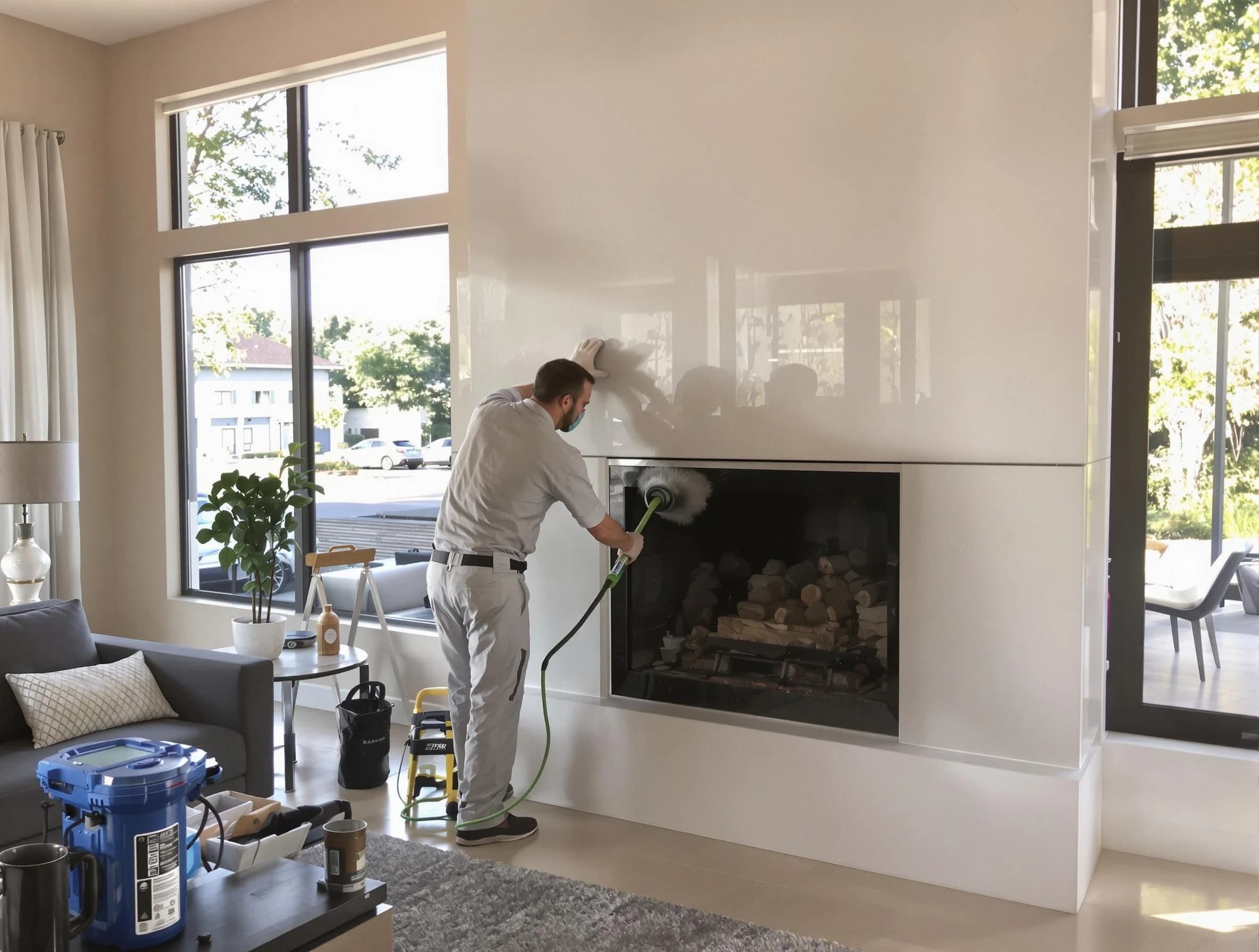 Woodbridge Chimney Sweep performing thorough soot removal in Woodbridge, NJ