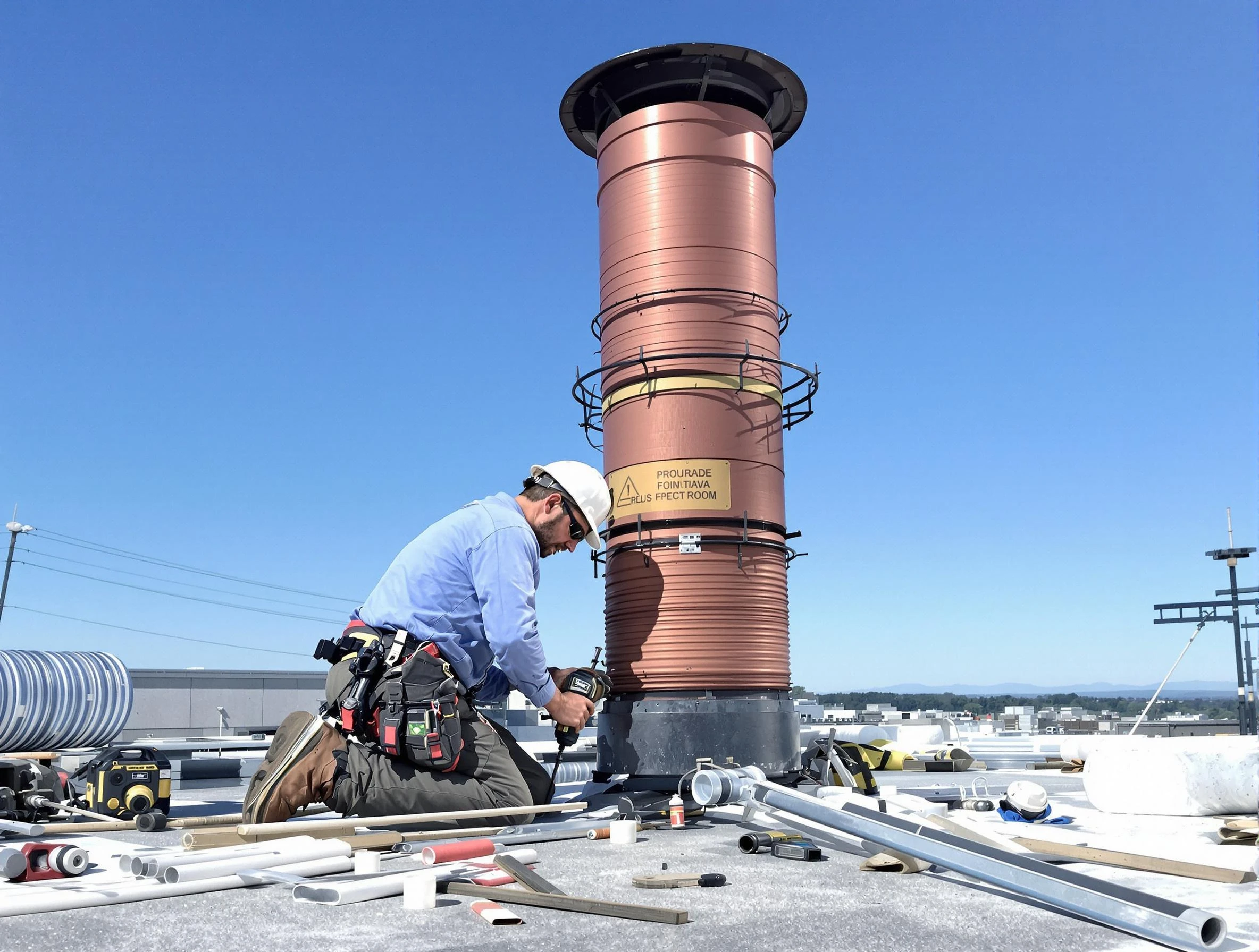 Installed chimney liner by Woodbridge Chimney Sweep in Woodbridge, NJ