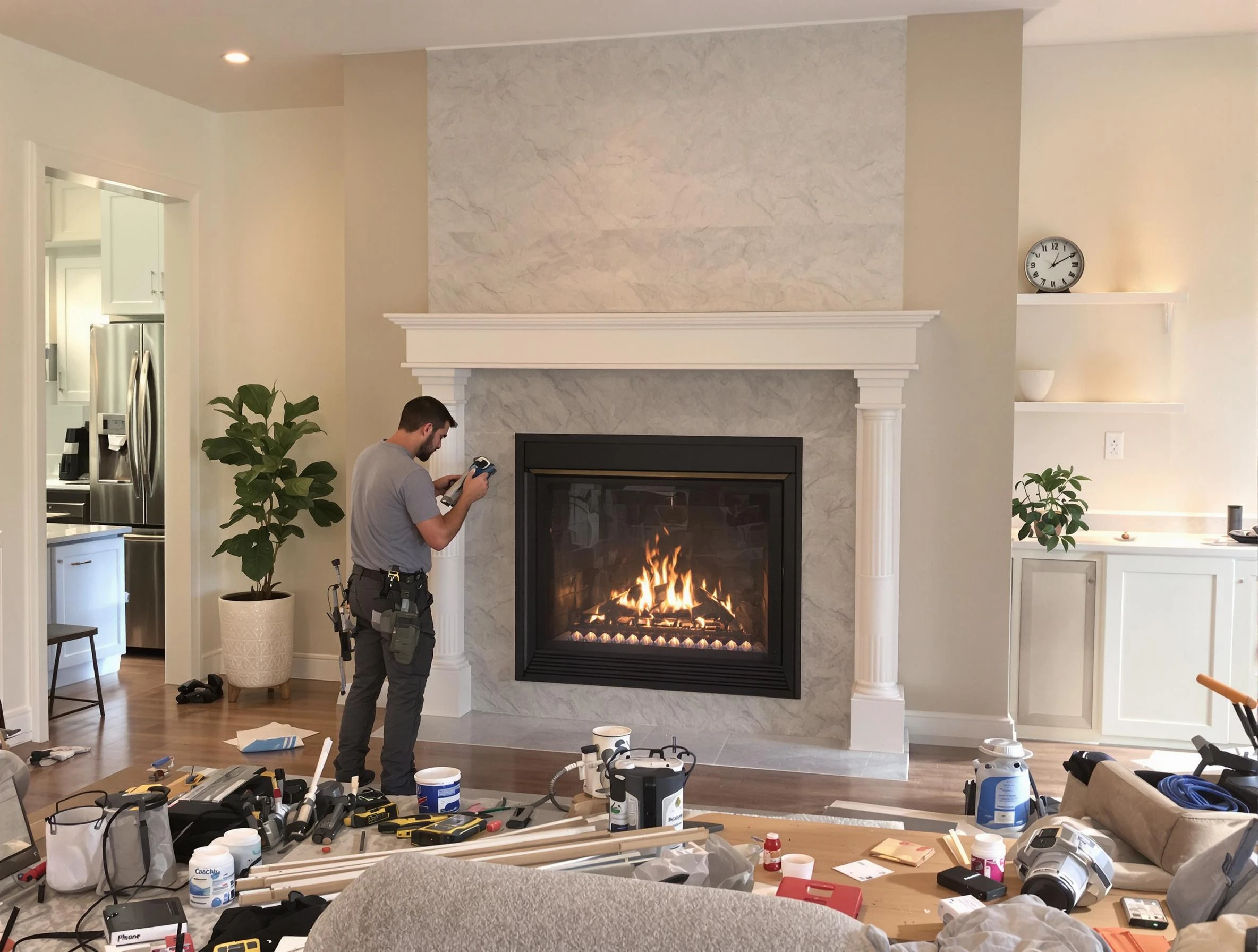 Newly installed fireplace by Woodbridge Chimney Sweep in Woodbridge, NJ