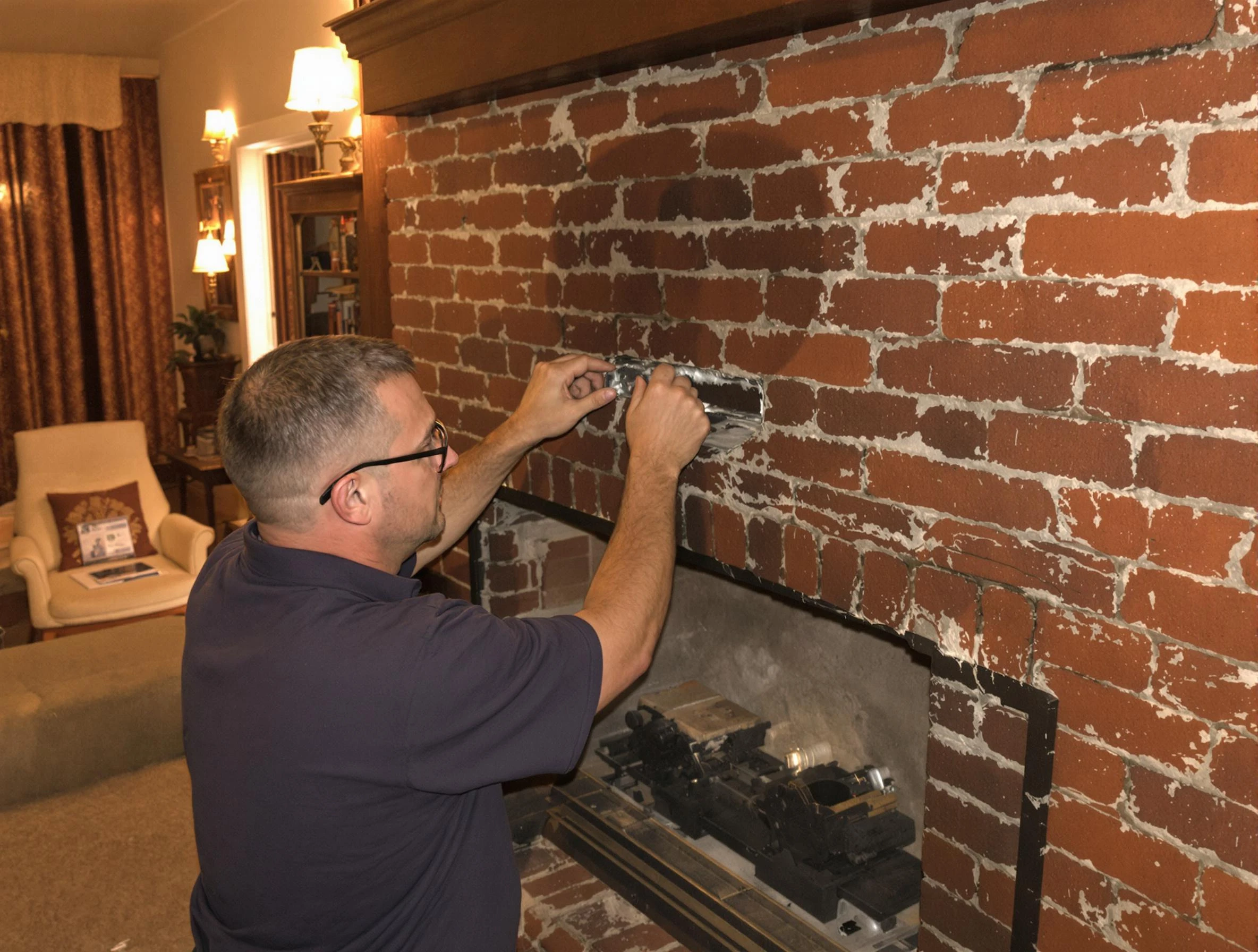Woodbridge Chimney Sweep expert fixing a fireplace in Woodbridge, NJ
